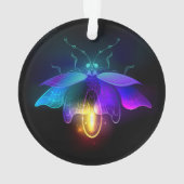 Neon Firefly auf schwarz Ornament (Rückseite)