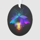 Neon Firefly auf schwarz Ornament (Vorderseite)