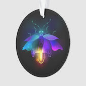 Neon Firefly auf schwarz Ornament (Vorderseite)