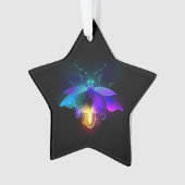 Neon Firefly auf schwarz Ornament (Vorderseite)