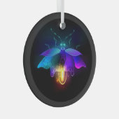 Neon Firefly auf schwarz Ornament Aus Glas (Vorderseite Rechts)