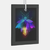 Neon Firefly auf schwarz Ornament Aus Glas (Vorderseite Rechts)