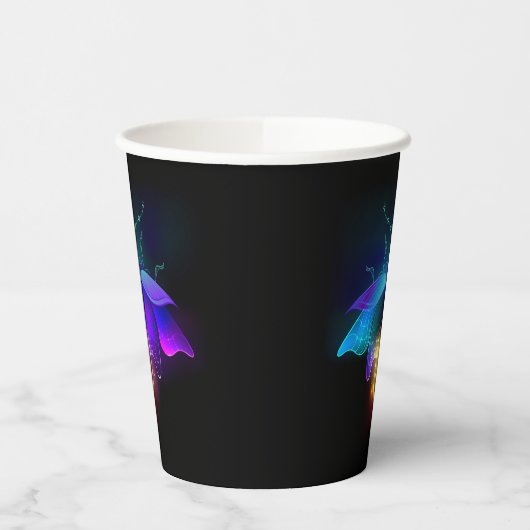 Neon Firefly auf schwarz Pappbecher (Links)