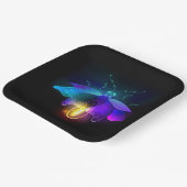 Neon Firefly auf schwarz Pappteller (Gewinkelt)