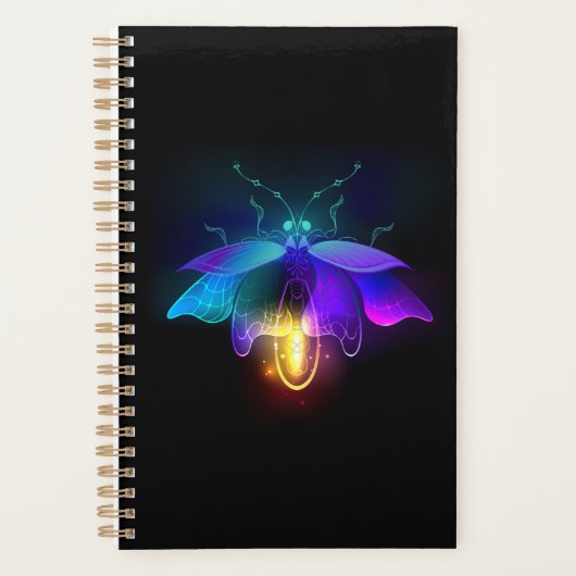 Neon Firefly auf schwarz Planer (Vorderseite)