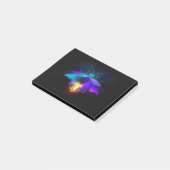 Neon Firefly auf schwarz Post-it Klebezettel (angewinkelt)