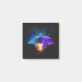 Neon Firefly auf schwarz Post-it Klebezettel (Vorderseite)