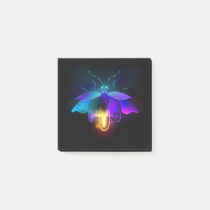 Neon Firefly auf schwarz Post-it Klebezettel