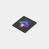 Neon Firefly auf schwarz Post-it Klebezettel (angewinkelt)