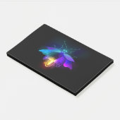 Neon Firefly auf schwarz Post-it Klebezettel (angewinkelt)