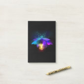 Neon Firefly auf schwarz Post-it Klebezettel (Auf Schreibtisch)