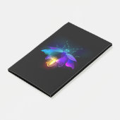 Neon Firefly auf schwarz Post-it Klebezettel (angewinkelt)