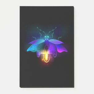 Neon Firefly auf schwarz Post-it Klebezettel