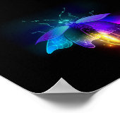 Neon Firefly auf schwarz Poster (Ecke)