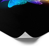 Neon Firefly auf schwarz Poster (Ecke)