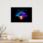 Neon Firefly auf schwarz Poster (Küche)