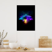 Neon Firefly auf schwarz Poster (Küche)