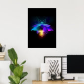 Neon Firefly auf schwarz Poster (Heimbüro)