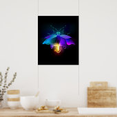 Neon Firefly auf schwarz Poster (Küche)
