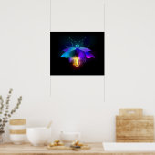 Neon Firefly auf schwarz Poster (Küche)