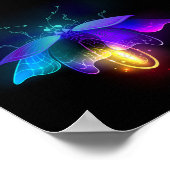 Neon Firefly auf schwarz Poster (Ecke)