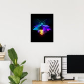 Neon Firefly auf schwarz Poster (Heimbüro)