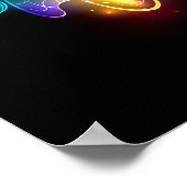 Neon Firefly auf schwarz Poster (Ecke)