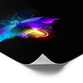 Neon Firefly auf schwarz Poster (Ecke)