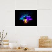 Neon Firefly auf schwarz Poster (Küche)