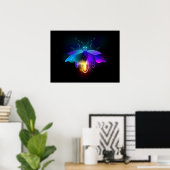 Neon Firefly auf schwarz Poster (Heimbüro)