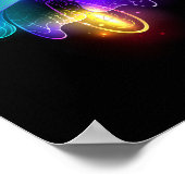 Neon Firefly auf schwarz Poster (Ecke)