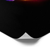 Neon Firefly auf schwarz Poster (Ecke)