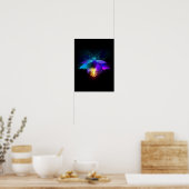 Neon Firefly auf schwarz Poster (Küche)
