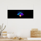 Neon Firefly auf schwarz Poster (Küche)