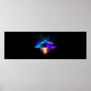 Neon Firefly auf schwarz Poster