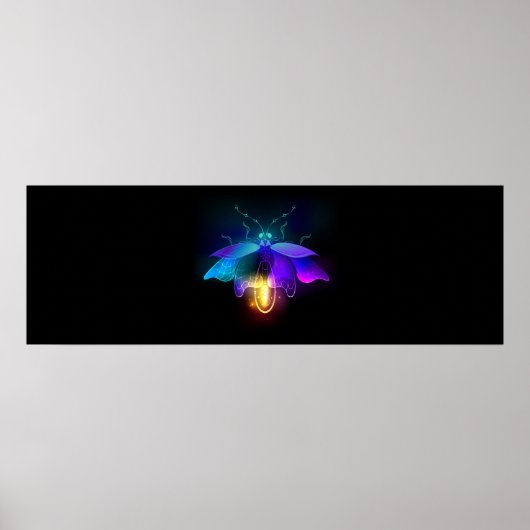 Neon Firefly auf schwarz Poster (Vorne)
