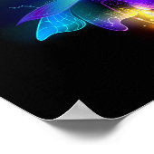 Neon Firefly auf schwarz Poster (Ecke)