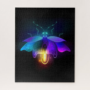 Neon Firefly auf schwarz Puzzle