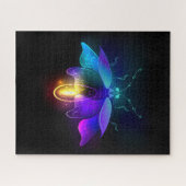 Neon Firefly auf schwarz Puzzle (Horizontal)
