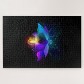 Neon Firefly auf schwarz Puzzle (Horizontal)
