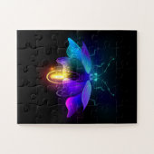 Neon Firefly auf schwarz Puzzle (Horizontal)