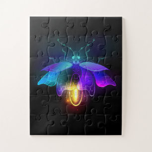 Neon Firefly auf schwarz Puzzle