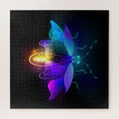 Neon Firefly auf schwarz Puzzle (Horizontal)