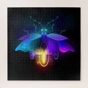 Neon Firefly auf schwarz Puzzle