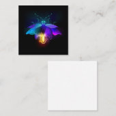 Neon Firefly auf schwarz Quadratische Visitenkarte (Vorne/Hinten)