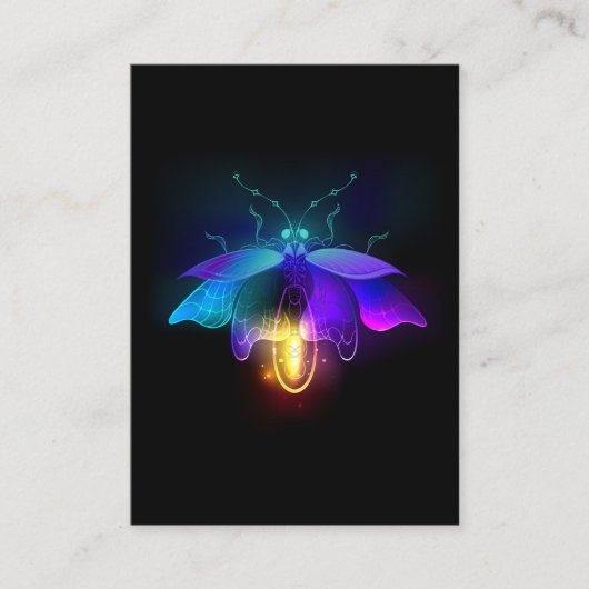 Neon Firefly auf schwarz Rabattkarte (Vorderseite)