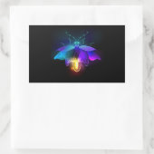 Neon Firefly auf schwarz Rechteckiger Aufkleber (Tasche)