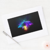 Neon Firefly auf schwarz Rechteckiger Aufkleber (Umschlag)