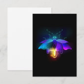 Neon Firefly auf schwarz RSVP Karte (Vorne/Hinten)