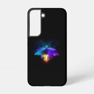 Neon Firefly auf schwarz Samsung Galaxy Hülle